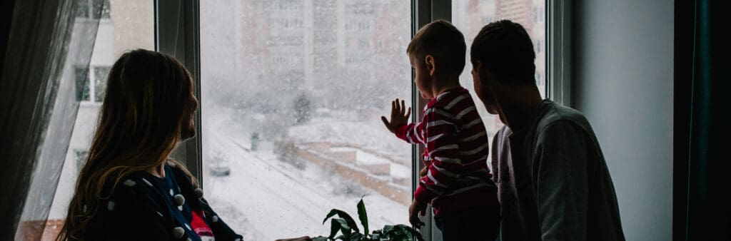 family in warm home